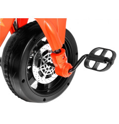 Vaikiškas elektrinis triratis motociklas su stūmimo rankena, Oranžinis