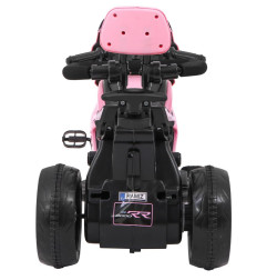 Vaikiškas elektrinis triratis motociklas su stūmimo rankena, Rožinis
