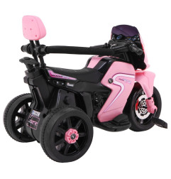 Vaikiškas elektrinis triratis motociklas su stūmimo rankena, Rožinis