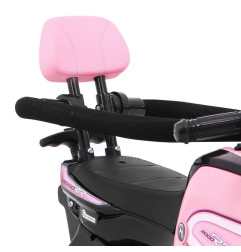 Vaikiškas elektrinis triratis motociklas su stūmimo rankena, Rožinis