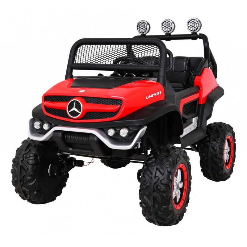 Vaikiškas Elektromobilis Mercedes BENZ UNIMOG, Raudonas Vaikiškas Elektromobilis Mercedes BENZ UNIMOG, Raudonas