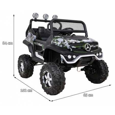 Vaikiškas Elektromobilis Mercedes BENZ UNIMOG, Kamufliažinis
