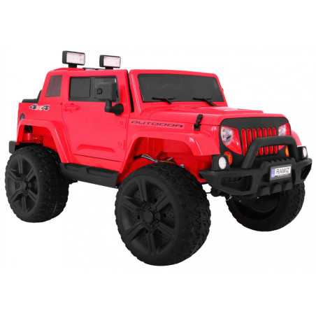 Vaikiškas Elektromobilis Jeep 4x4 , Raudonas