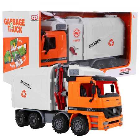 Žaislinis sunkvežimis/šiukšliavežė, oranžinis