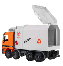 Žaislinis sunkvežimis/šiukšliavežė, oranžinis