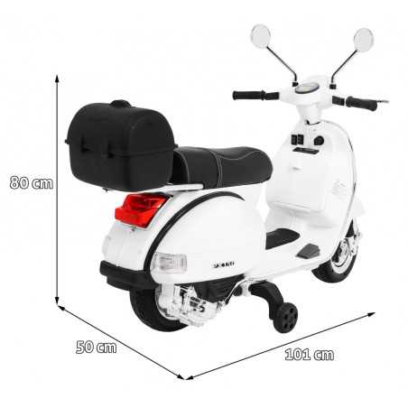 Vaikiškas Elektrinis Motoroleris Vespa, Baltas