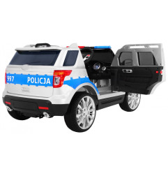 Vaikiškas Elektromobilis SUV Policija, Baltas