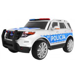 Vaikiškas Elektromobilis SUV Policija, Baltas