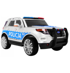 Vaikiškas Elektromobilis SUV Policija, Baltas