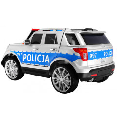 Vaikiškas Elektromobilis SUV Policija, Baltas