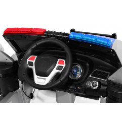 Vaikiškas Elektromobilis SUV Policija, Baltas