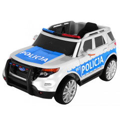 Vaikiškas Elektromobilis SUV Policija, Baltas