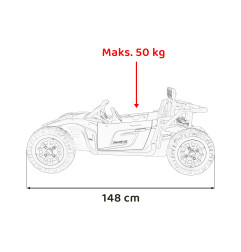 Vaikiškas Elektrinis Lenktyninis Bagis Racing 5, Pilkas