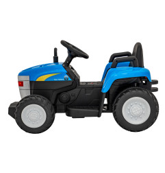 Vaikiškas Elektrinis traktorius su priekaba New Holland T7, Mėlynas
