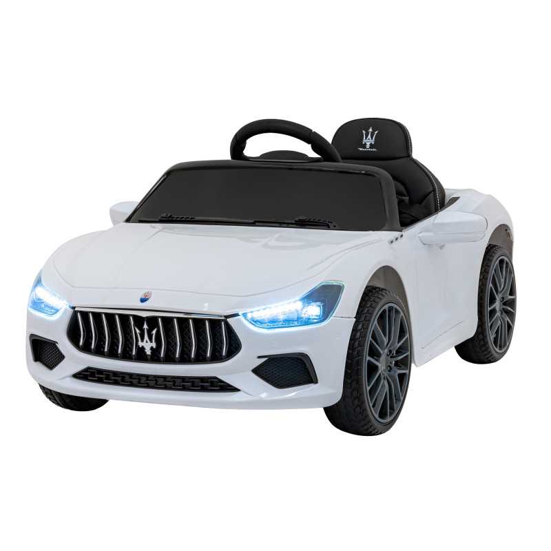 Vaikiškas Elektromobilis Maserati Ghibli, baltas Vaikiškas Elektromobilis Maserati Ghibli, baltas