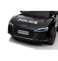 Vaikiškas policijos elektromobilis Audi R8, juodas
