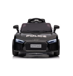 Vaikiškas policijos elektromobilis Audi R8, juodas