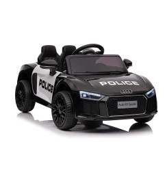 Vaikiškas policijos elektromobilis Audi R8, juodas