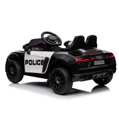 Vaikiškas policijos elektromobilis Audi R8, juodas