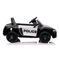 Vaikiškas policijos elektromobilis Audi R8, juodas