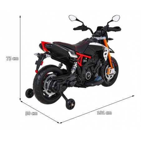 Vaikiškas Elektrinis motociklas Aprilia, juodas