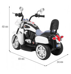 Elektrinis motociklas Night Bike Chopper, Baltas