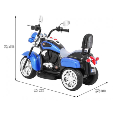 Vaikiškas Elektrinis motociklas NightBike Chopper, mėlynas