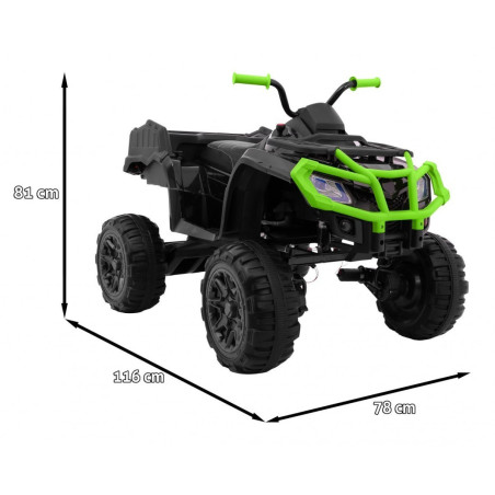 Vaikiškas Elektrinis keturratis XL ATV, su nuotolinio valdymo pultu žalias