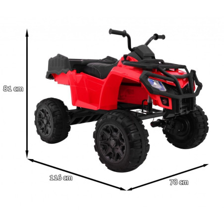 Vaikiškas Elektrinis keturratis XL ATV su nuotolinio valdymo pultu Raudonas