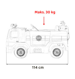 Vaikiškas Elektromobilis "Ugnegesys", Raudonas
