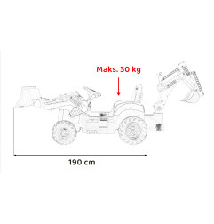 Vaikiškas Elektrinis Traktorius/Ekskavatorius  JCB 2in1, Geltonas