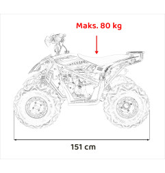 Vaikiškas benzininis keturratis DESERT STORM 125CC, Oranžinis