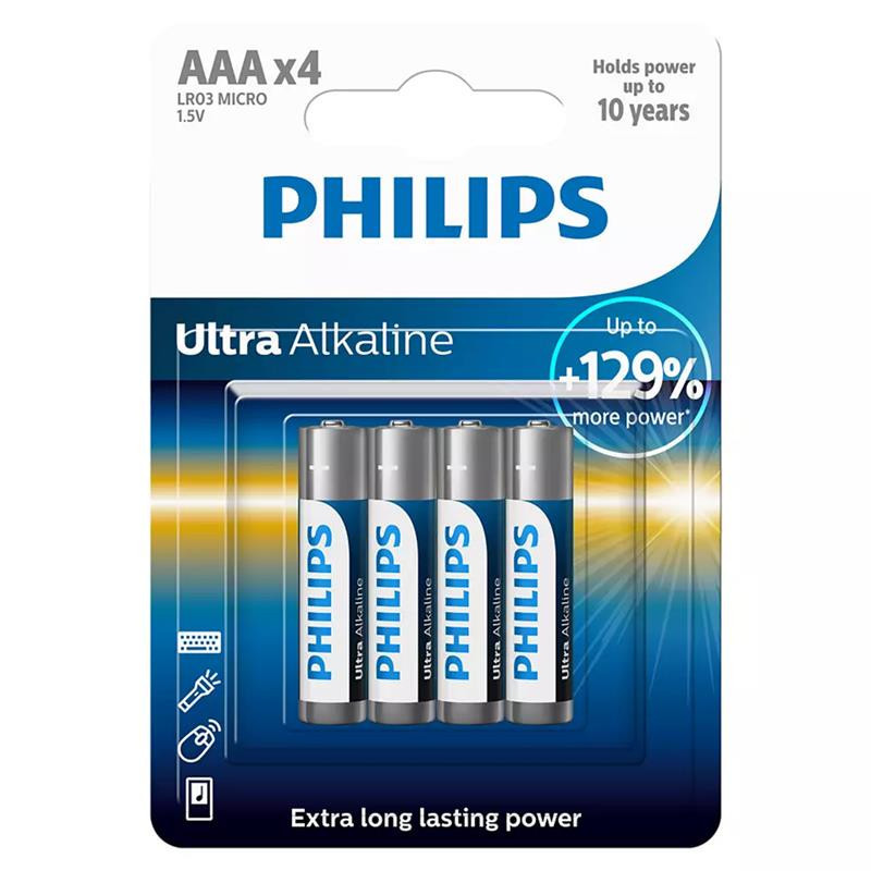 Elementai Philips LR03E4B/10 (AAA) 4 vnt Elementai Philips LR03E4B/10 (AAA) 4 vnt