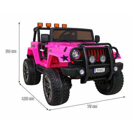 Vaikiškas Elektromobilis Monster Jeep 4 x 4, Rožinis