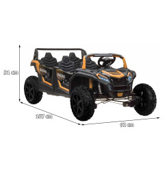Vaikiškas elektrinis keturvietis bagis RACING UTV2000, Geltonas