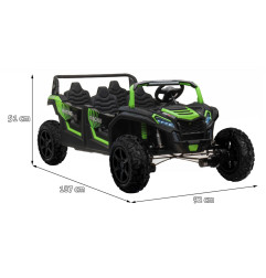 Vaikiškas elektrinis keturvietis bagis RACING UTV2000, Žalias
