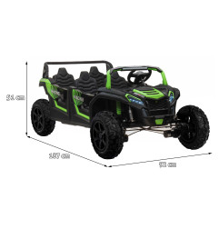 Vaikiškas elektrinis keturvietis bagis RACING UTV2000, Žalias