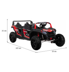 Vaikiškas elektrinis keturvietis bagis RACING UTV2000, Raudonas