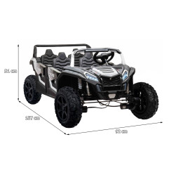Vaikiškas elektrinis keturvietis bagis RACING UTV2000, Baltas