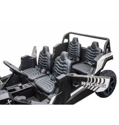 Vaikiškas elektrinis keturvietis bagis RACING UTV2000, Baltas
