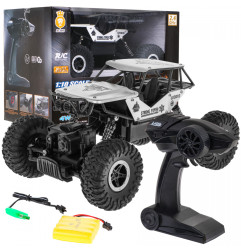 RC valdomas Vikšrinis monstras 1:18 sidabrinis