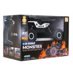 RC valdomas Vikšrinis monstras 1:18 sidabrinis