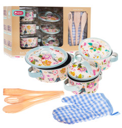 A set of aluminum pots + accessories