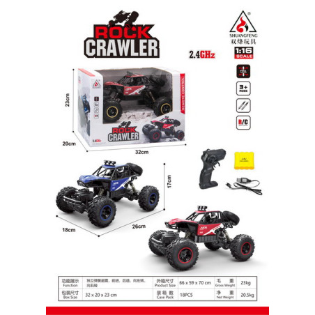 R/C valdomas Vikšrinis MONSTER ROCK 1:16 Raudonas