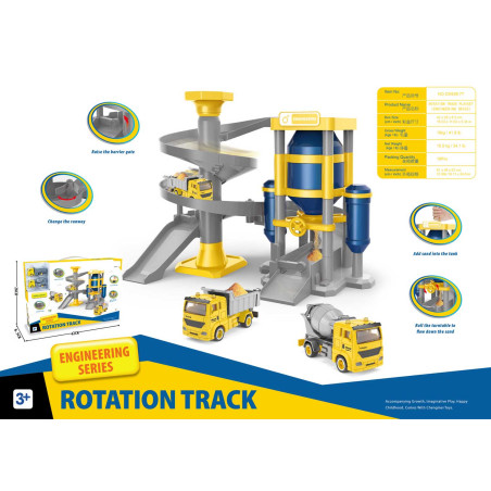 Statybvietė su automobiliais ir priedais