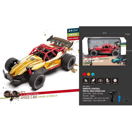R/C valdomas Metalinis automobilis RACING 01 Gold